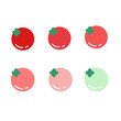 Vector set the ripening process of the tomato berries from green to red