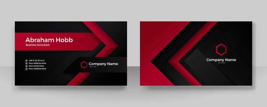 modern black and red business card design