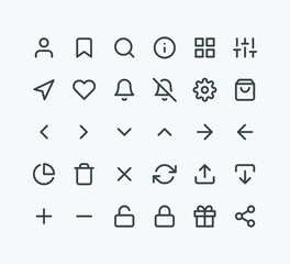 User interface vector icon set. Isolated linear style icon vector design. Designed for web and app design interfaces.