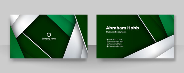 Poster - simple green and white business card