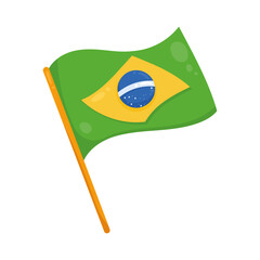 Sticker - brazil flag waving