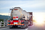 Fototapeta Maki - Trucks transporting dangerous chemical on the road