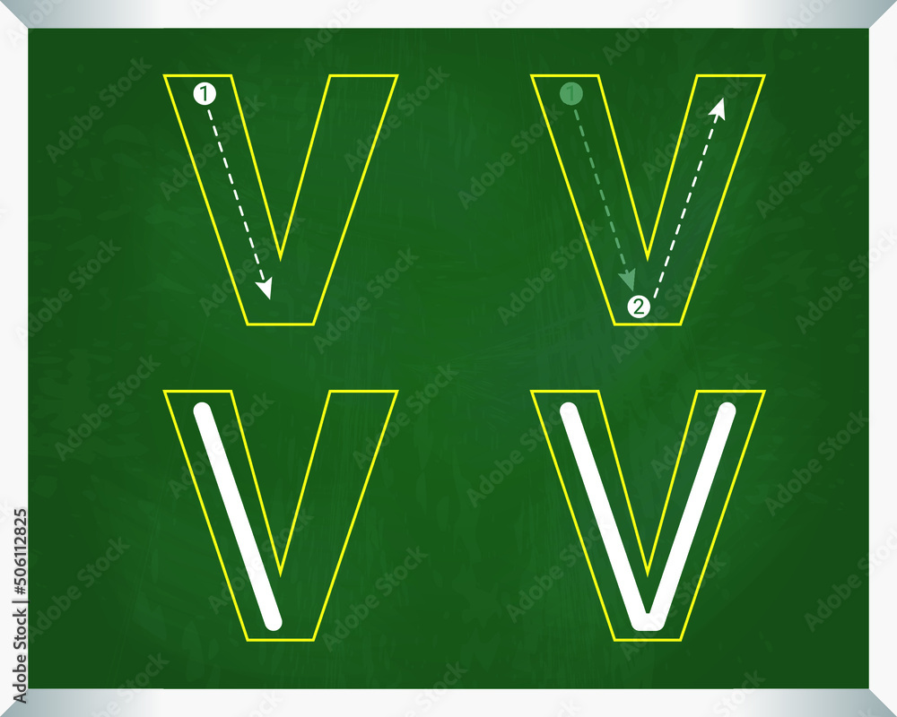 Alphabet Letter V: How to Write Alphabet Letters for Children, Teaching ...