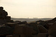Ruins of the city of historic city Egypt, Stone Cairo, Desert, Egypt desert, Pyramid, old stone, Pyramid of Khafre, Sahara, Desert caravan, camel caravan, Desert camel, camels