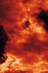 Wall Mural - the red sky background looked like smoke and fire. bomb violent. for wallpaper, backdrop and design.