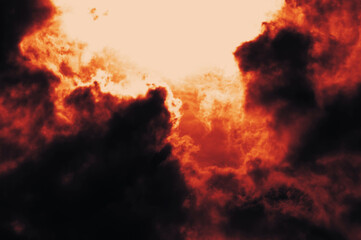 Wall Mural - the red sky background looked like smoke and fire. bomb violent. for wallpaper, backdrop and design.