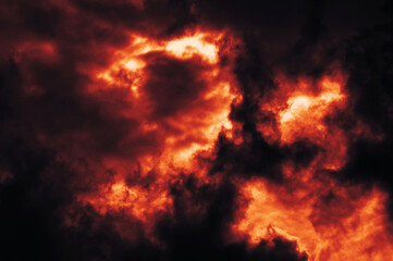 Wall Mural - the red sky background looked like smoke and fire. bomb violent. for wallpaper, backdrop and design.