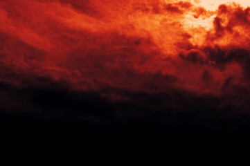 Wall Mural - the red sky background looked like smoke and fire. bomb violent. for wallpaper, backdrop and design.
