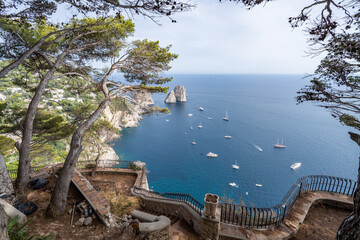 Wall Mural - belvedere di punta cannone viewpoint, capri island, italy