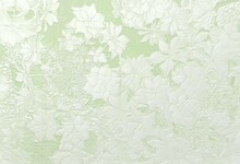Hydrangea Flowers In Metallic Silver Color On Green Background. Embossed Floral Background. 3d Illustration. 3D Rendering.