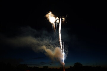 Wall Mural - Firework show in New Lisbon, Wisconsin during Wa Du Shuda Days festival.