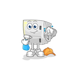 Wall Mural - fridge cleaner vector. cartoon character