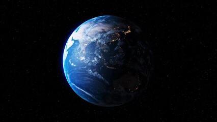 Wall Mural - Planet earth with realistic geography surface and orbital 3D cloud atmosphere . Outer space view of world globe sphere of continents . 3D rendering graphic . Elements of this image furnished by NASA .