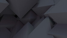 Abstract Black Prism Triangular Structure, Geometric Background, 3d Rendering.