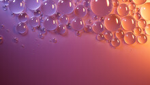 Water Droplets Background. Orange And Violet, Contemporary Wallpaper With Copy-Space.