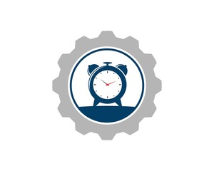 Wall Mural - Gear with alarm clock inside