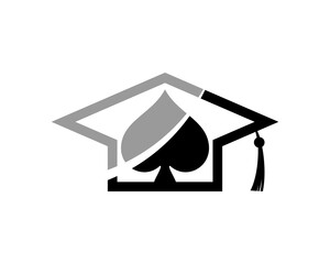 Wall Mural - Graduation hat with spade symbol inside