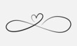 © Crazy Dark Queen - Love heart In the sign of infinity. Sign on postcard to Valentines day, wedding print. Vector calligraphy and lettering illustration isolated on a white background