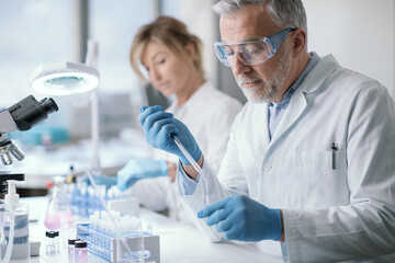 Wall Mural - medical researcher working in the laboratory