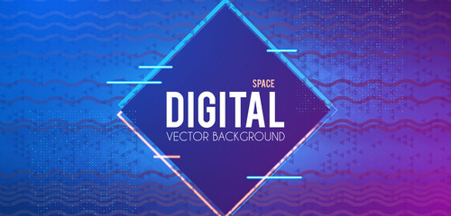 Poster - Abstract geometric background with light effect. Futuristic space.