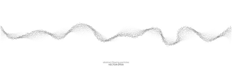 Wall Mural - abstract dots particles flowing wavy isolated on white background. vector illustration design elemen