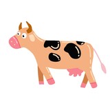 Fototapeta Dinusie - Cute Cow. Doodle. cartoon style
