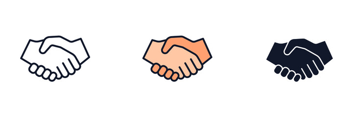 hand shake icon symbol template for graphic and web design collection logo vector illustration