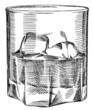 black and white engrave isolated drink illustration