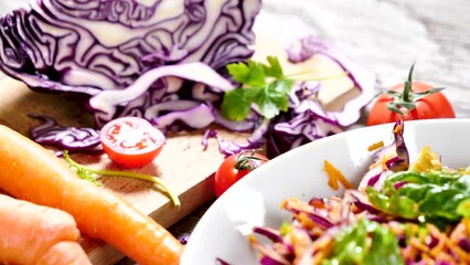Wall Mural - Coleslaw- cabbage and carrot salad