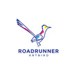 lines art abstract bird roadrunner logo design vector graphic symbol icon illustration creative idea