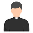 Catholic priest flat icon Vector illustration.