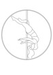 Women training pole dance