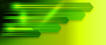 Stripe Line And Arrows With Green Light, Speed Motion Background