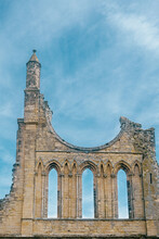 Ruins Of Byland Abbey, North Yorkshire, A Formery Catholic Monastery, Famous For Its Gothic Architecture.