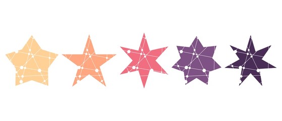 Wall Mural - medical, technology, chemistry and science icons design template. star shape decorated by molecule a