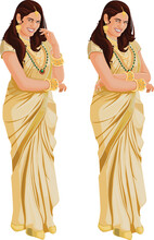 Beautiful Indian Woman In Traditional Saree