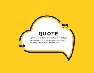 Leinwandbilder - quote box frame icon, texting quotes boxes speech bubble with quotation marks. line quote frames - quotation bubble banner with empty frame