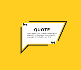 Leinwandbilder - quote box frame icon, texting quotes boxes speech bubble with quotation marks. line quote frames - quotation bubble banner with empty frame