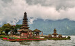 Ulun Daru Beraten Temple in Bali, Indonesia on a cloudy day