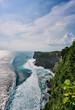 Cliff view point in Bali close to the sea.
