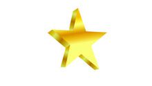 3d Gold Star Isolated On White, Vector