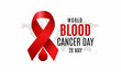 world blood cancer day awareness.  world blood cancer day ribbon vector