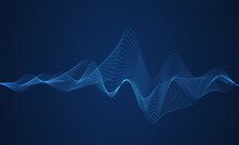 Blue Digital Equalizer Background. Sound Wave Background