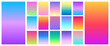 Soft sunset color gradient background set. Vector screen design for mobile app.