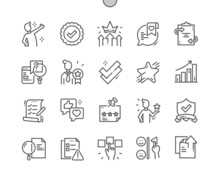 Rating Validation. Customer Satisfaction. Online Survey. Star Ratings. Pixel Perfect Vector Thin Line Icons. Simple Minimal Pictogram