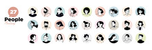 People Avatars. Set Of Modern Design Avatar Icons. Vector Illustrations For Social Media And Networking, User Profile, Website And App Design And Development.