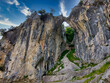 The route of the Cares Canyon, in the Picos de Europa National Park, between Asturias and Leon provinces, Spain