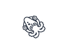 Squid Vector Flat Emoticon. Isolated Squid Emoji Illustration. Squid Icon
