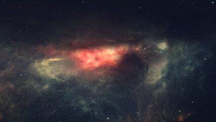 Wall Mural - Open space. Outer space gas clouds. Cosmos neutral background. Bright stars.