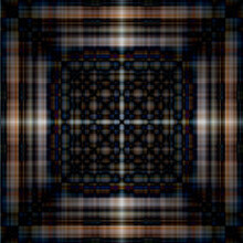 Fantasy Brown Square Pattern. Kaleidoscopic Arabesque. Geometric Ornament